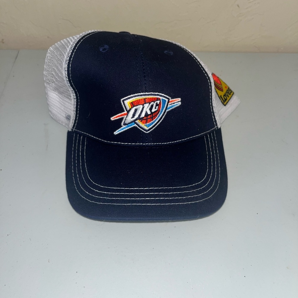 Oklahoma City OKC Thunder Loud City Hat Blue White Mesh Adjustable Baseball Cap
